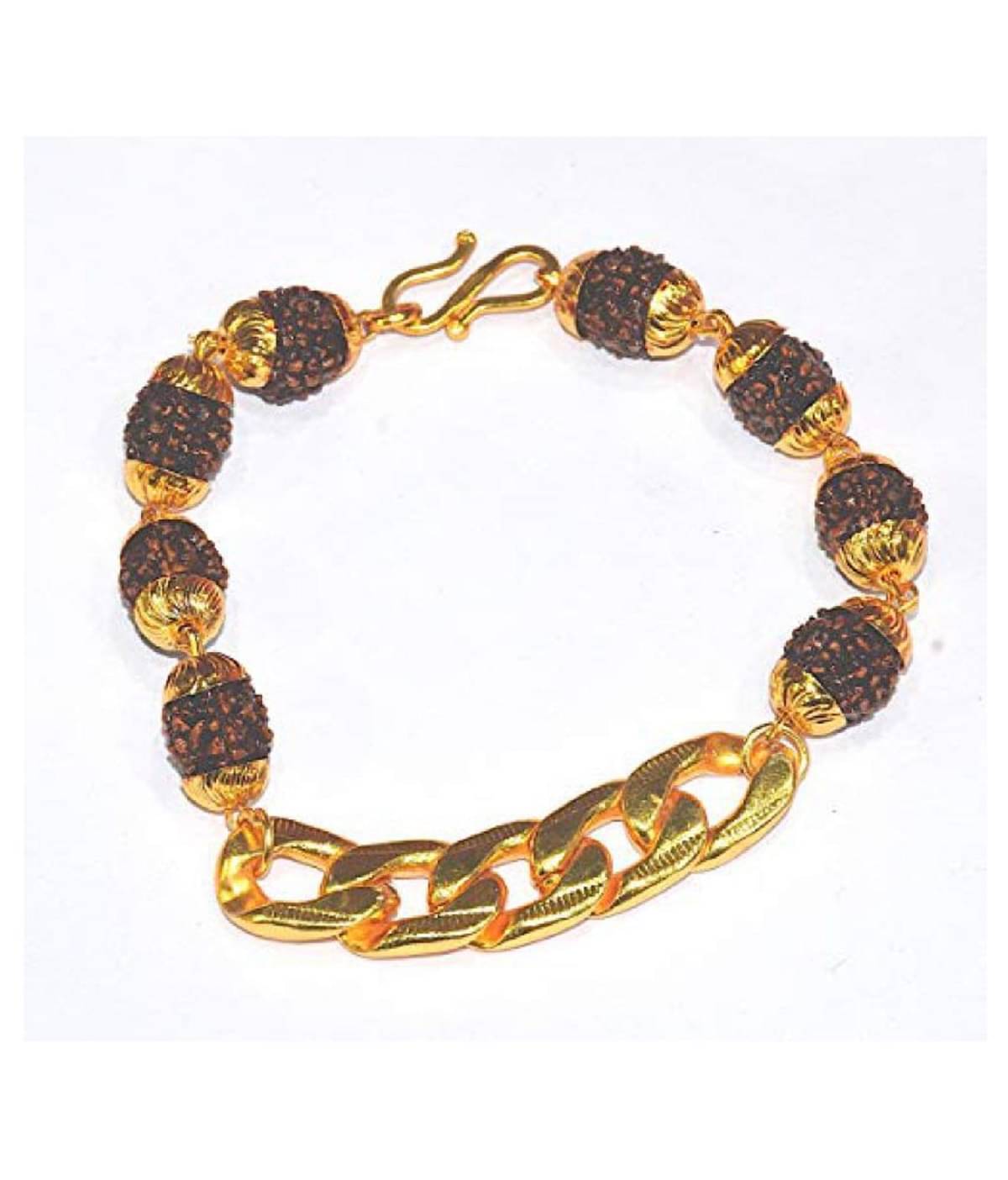     			Rudraksh Bracelet with Golden Cap Golden Cap Rudraksha Bracelet With Gold Plated Chain Rudraksha Bracelet