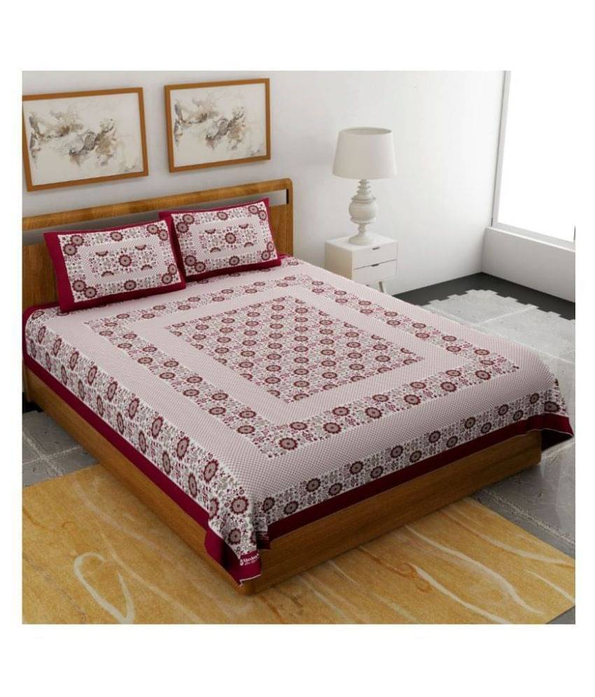     			Uniqchoice Cotton Double Bedsheet ( Maroon )