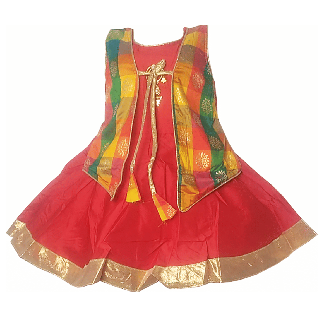 harshvardhanmart.com Baby Girls Cotton Blend Frocks ( Red )