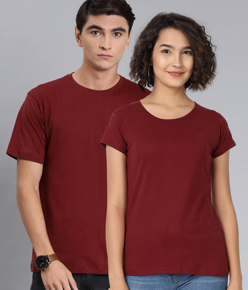     			Be Awara Maroon 100 percent cotton Couple Combo