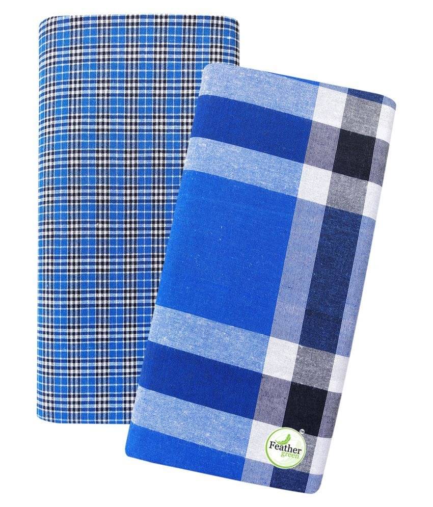 Feather Green Multi Lungi Pack of 2 Feather Green Multi Lungi Pack of 2