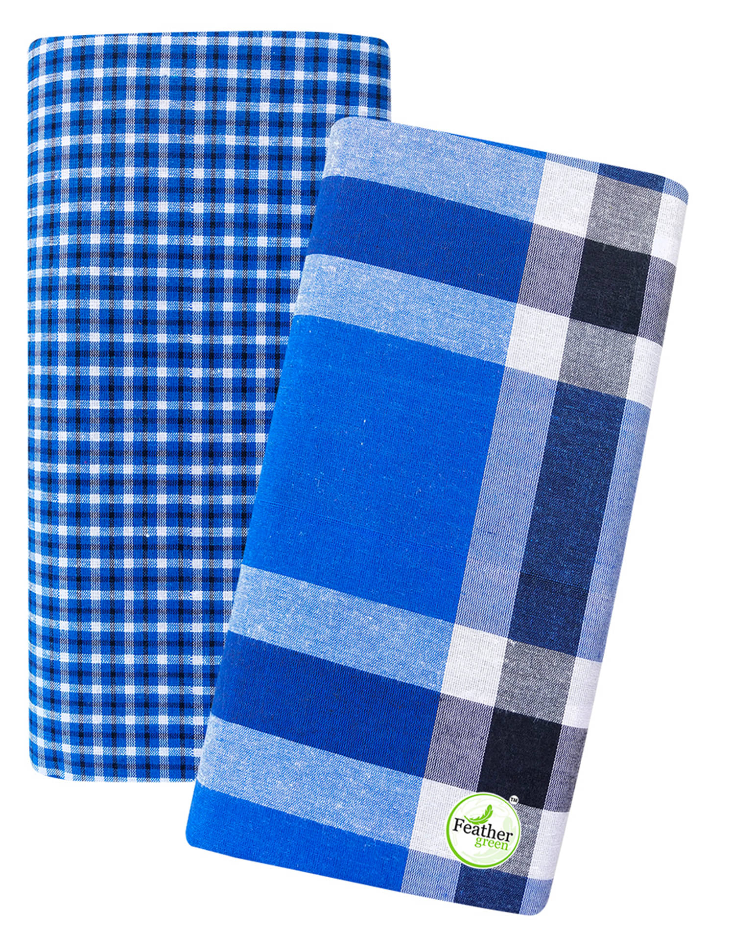     			Feather Green Multi Lungi Pack of 2