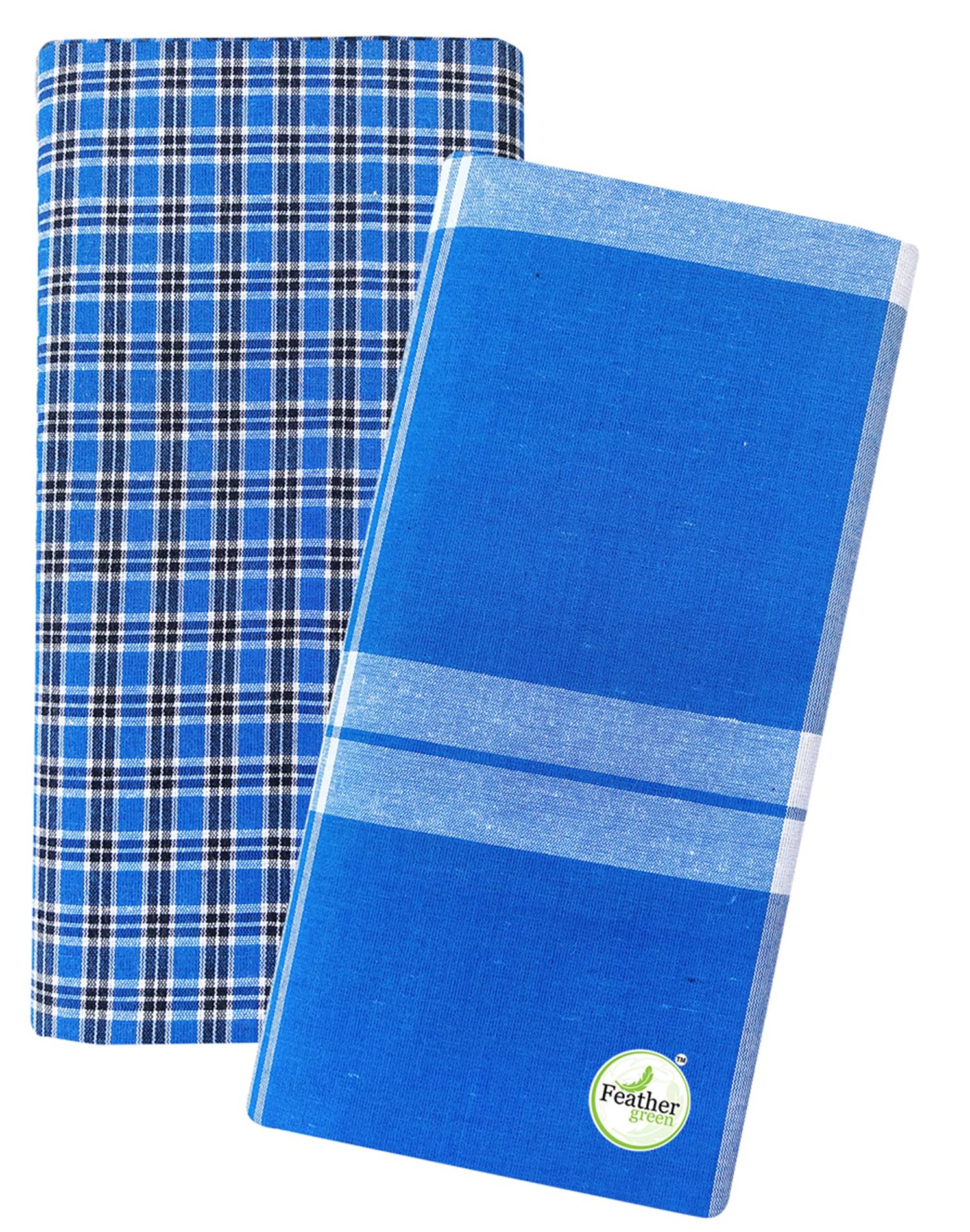 Feather Green Multi Lungi Pack of 2 Feather Green Multi Lungi Pack of 2