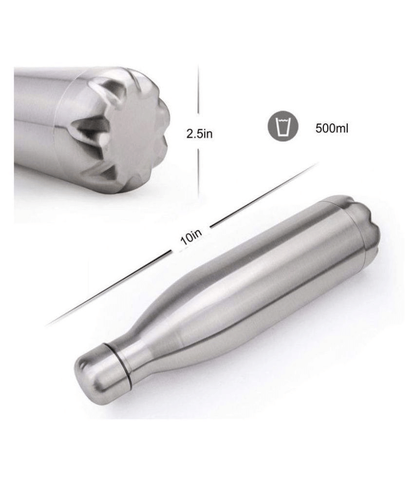     			Shuangyou Silver 500 mL Hot and Cold Steel Water Bottle set of 1
