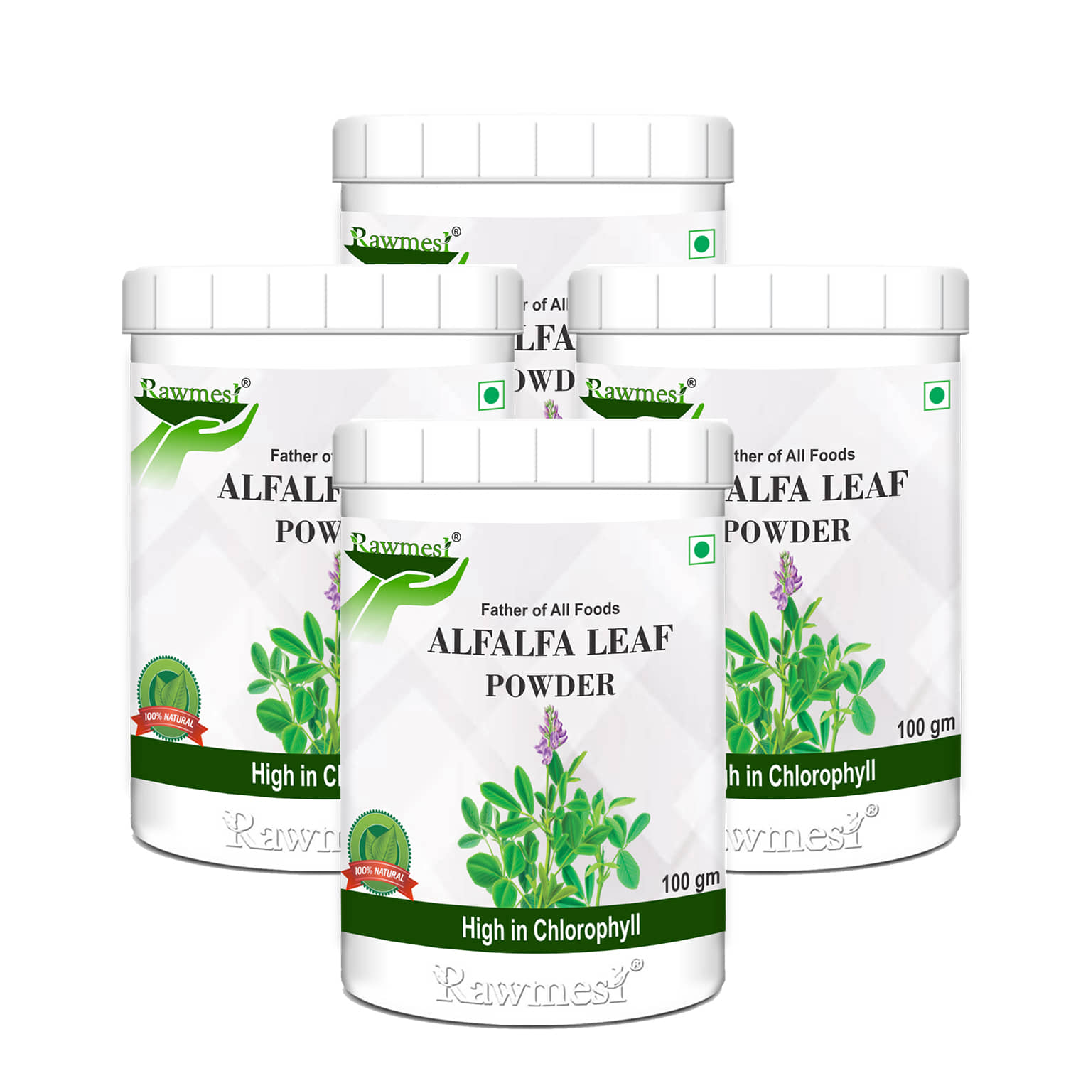Rawmest Alfalfa Leaf Powder 400 Gm Pack of 4