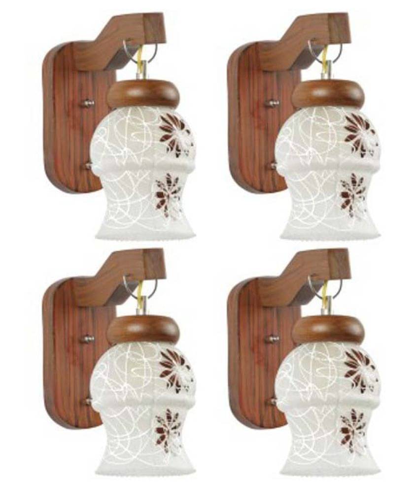     			AFAST Decorative Wall Lamp Light Glass Wall Light White - Pack of 4