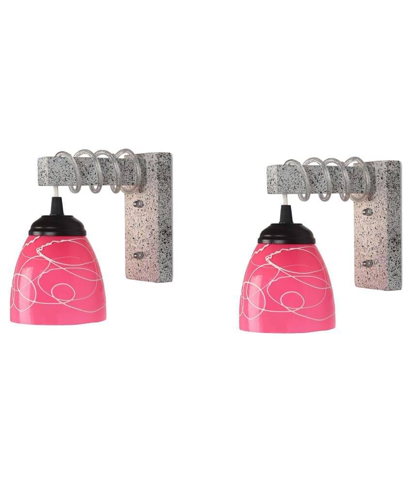 AFAST Decorative Wall Lamp Light Glass Wall Light Pink - Pack of 2 AFAST Decorative Wall Lamp Light Glass Wall Light Pink - Pack of 2