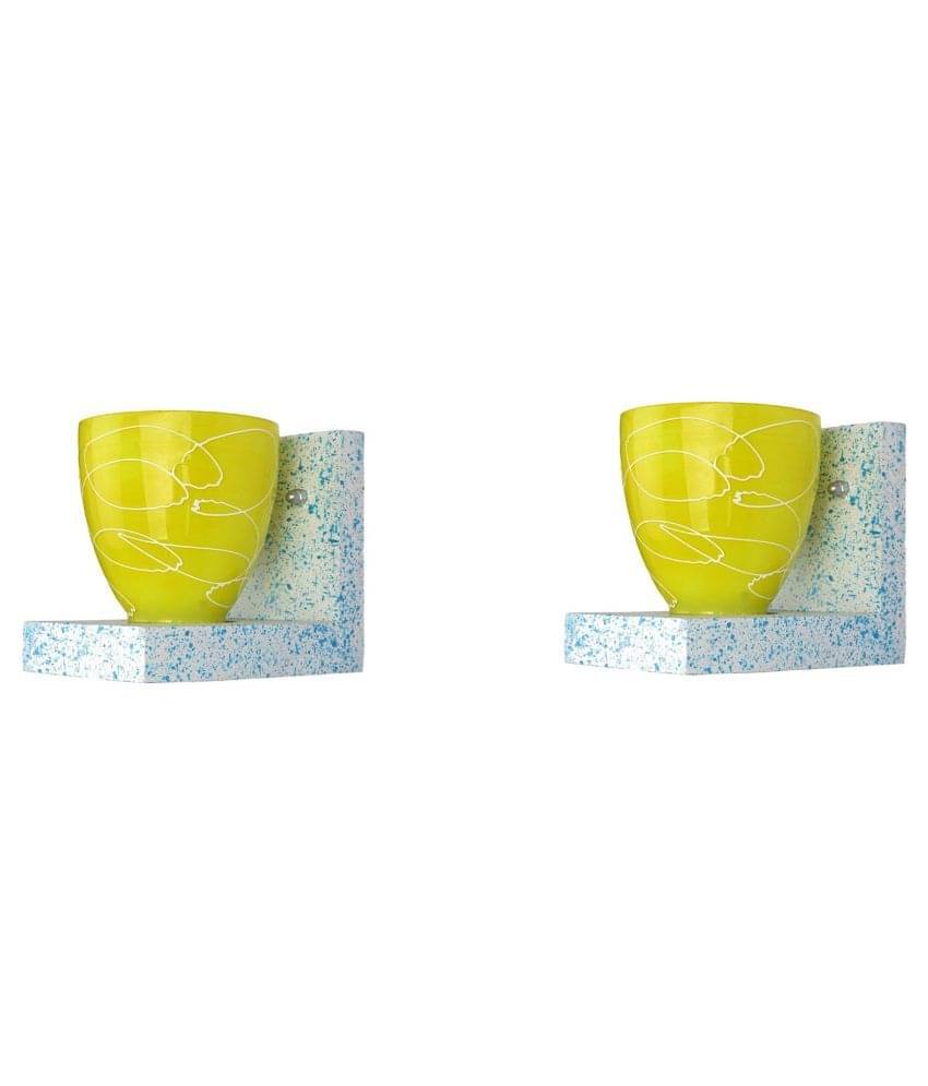     			AFAST Decorative Wall Lamp Light Glass Wall Light Yellow - Pack of 2