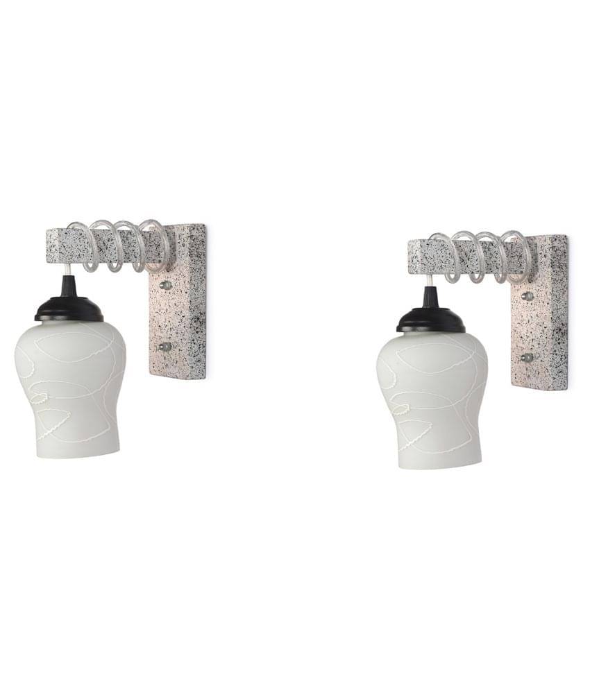 AFAST Decorative Wall Lamp Light Glass Wall Light White - Pack of 2 AFAST Decorative Wall Lamp Light Glass Wall Light White - Pack of 2