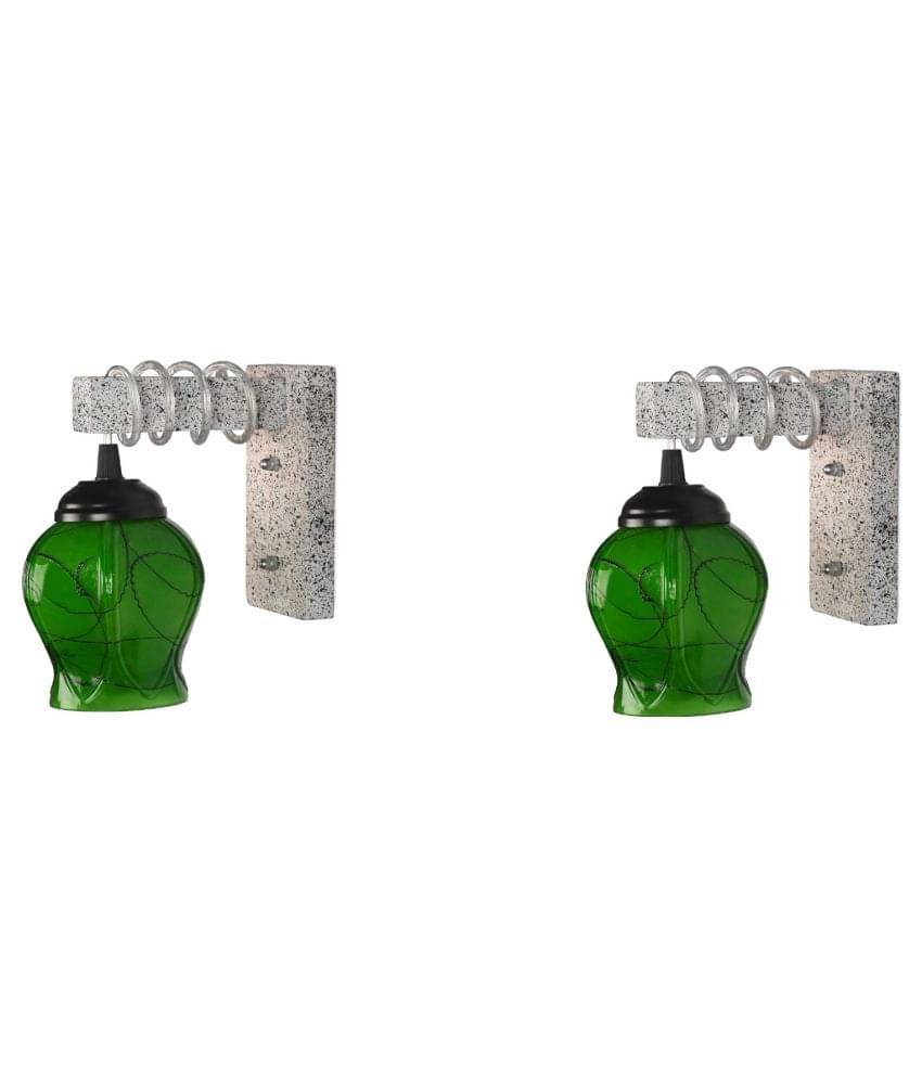     			AFAST Decorative Wall Lamp Light Glass Wall Light Green - Pack of 2