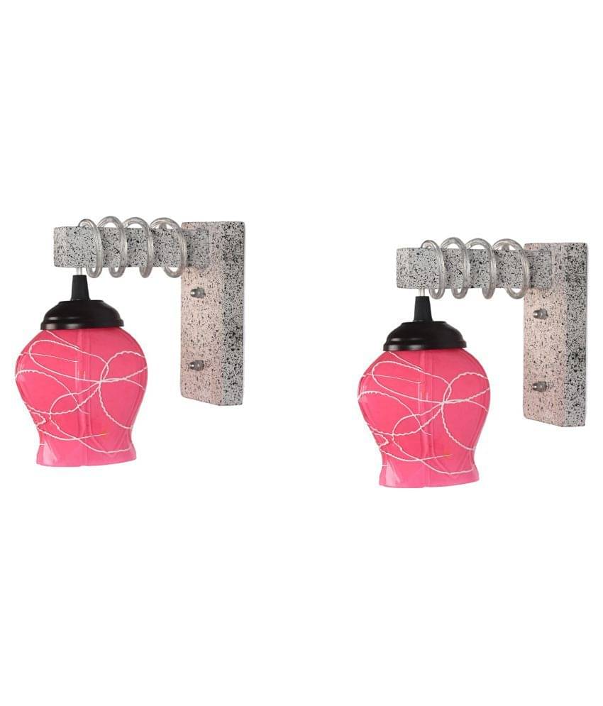     			AFAST Decorative Wall Lamp Light Glass Wall Light Pink - Pack of 2
