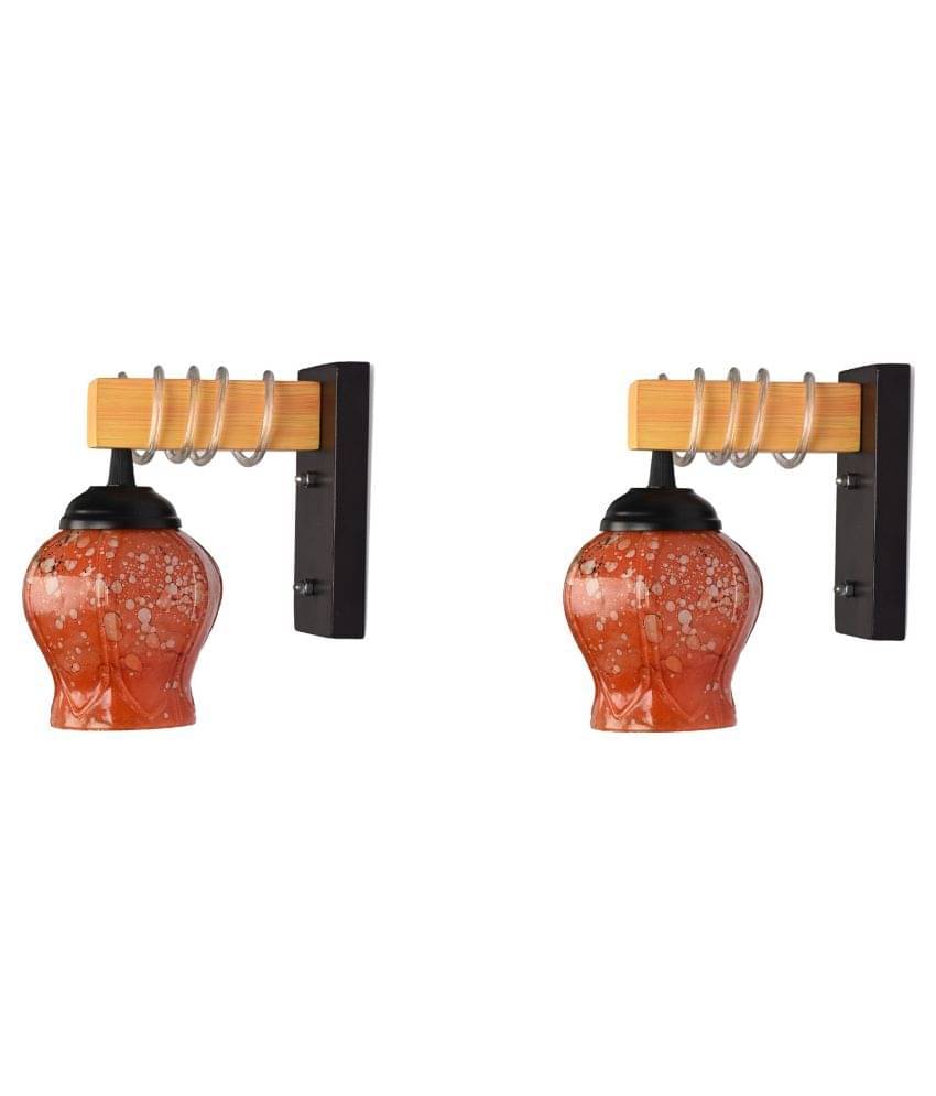 AFAST Decorative Wall Lamp Light Glass Wall Light Red - Pack of 2 AFAST Decorative Wall Lamp Light Glass Wall Light Red - Pack of 2