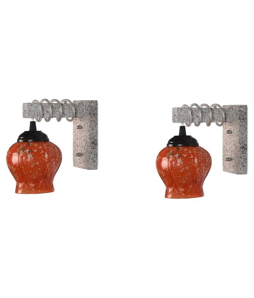 AFAST Decorative Wall Lamp Light Glass Wall Light Red - Pack of 2 AFAST Decorative Wall Lamp Light Glass Wall Light Red - Pack of 2