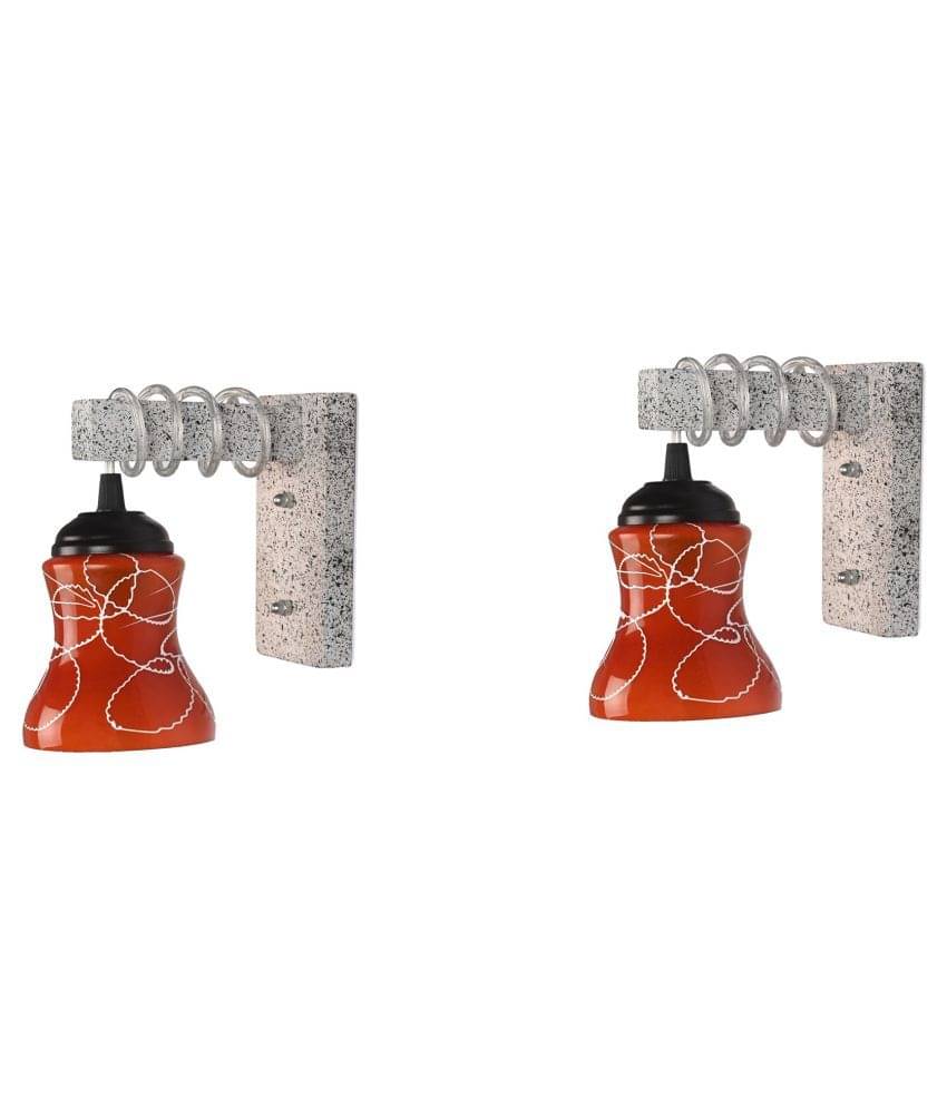     			AFAST Decorative Wall Lamp Light Glass Wall Light Red - Pack of 2