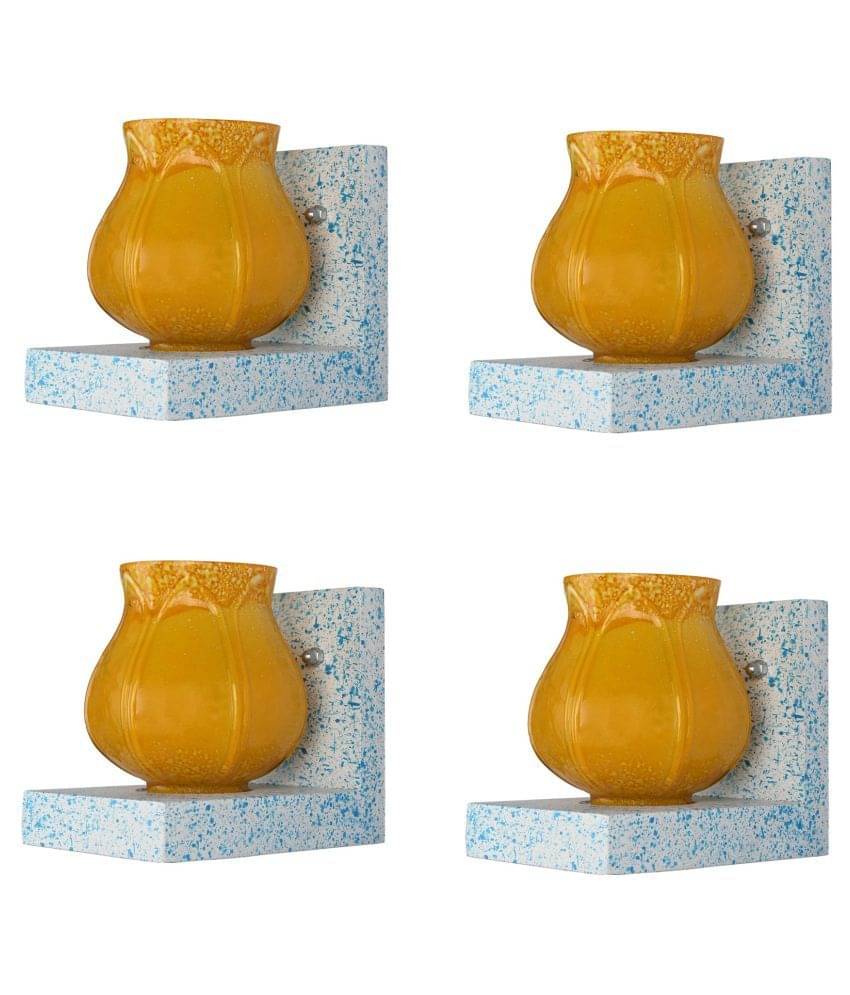     			AFAST Decorative Wall Lamp Light Glass Wall Light Yellow - Pack of 4
