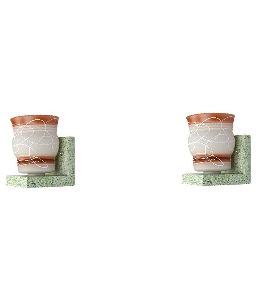     			AFAST Decorative Wall Lamp Light Glass Wall Light Brown - Pack of 2