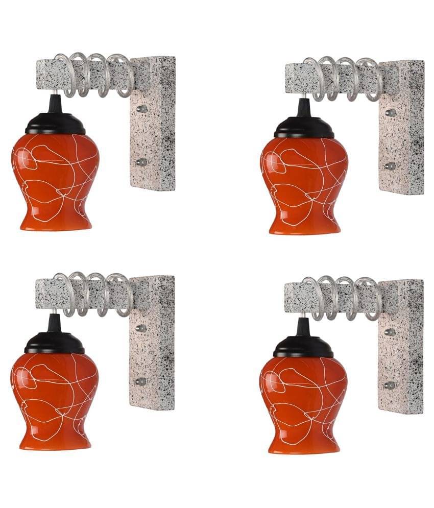 AFAST Decorative Wall Lamp Light Glass Wall Light Red - Pack of 4 AFAST Decorative Wall Lamp Light Glass Wall Light Red - Pack of 4