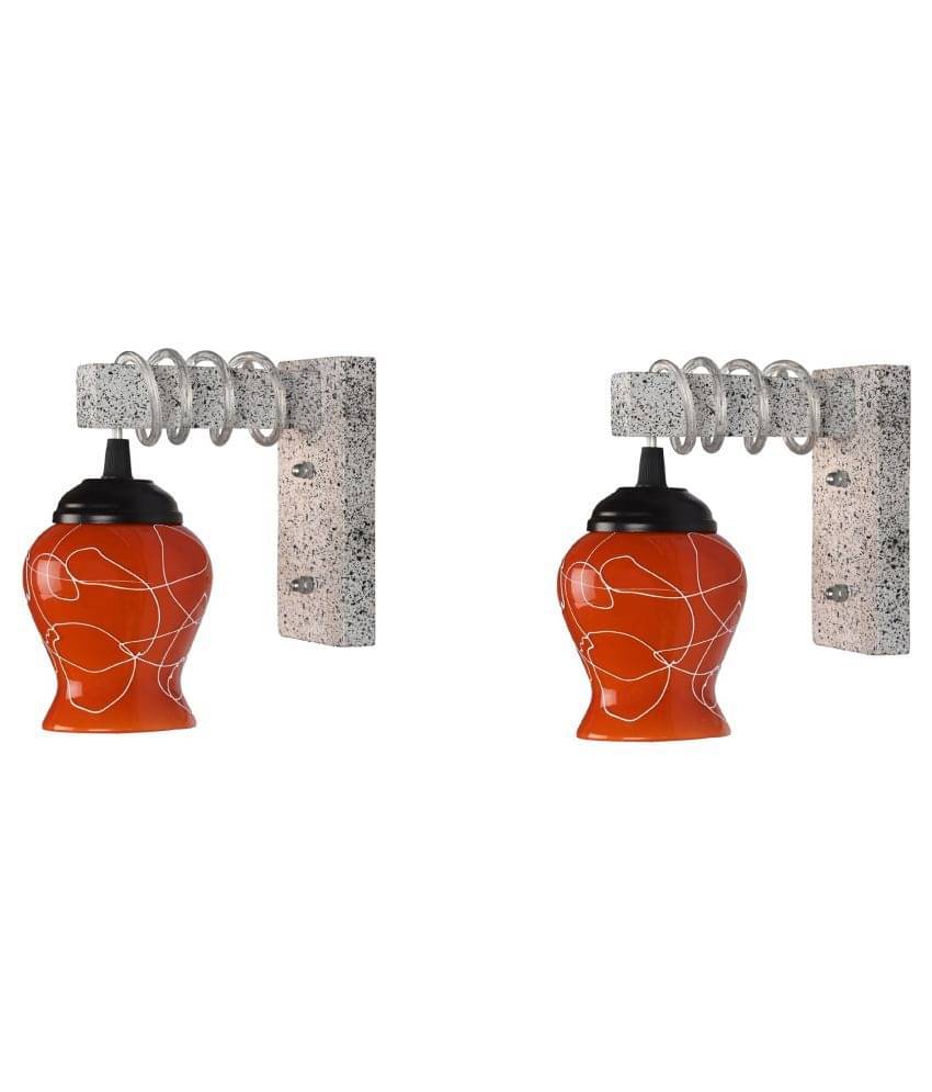     			AFAST Decorative Wall Lamp Light Glass Wall Light Red - Pack of 2