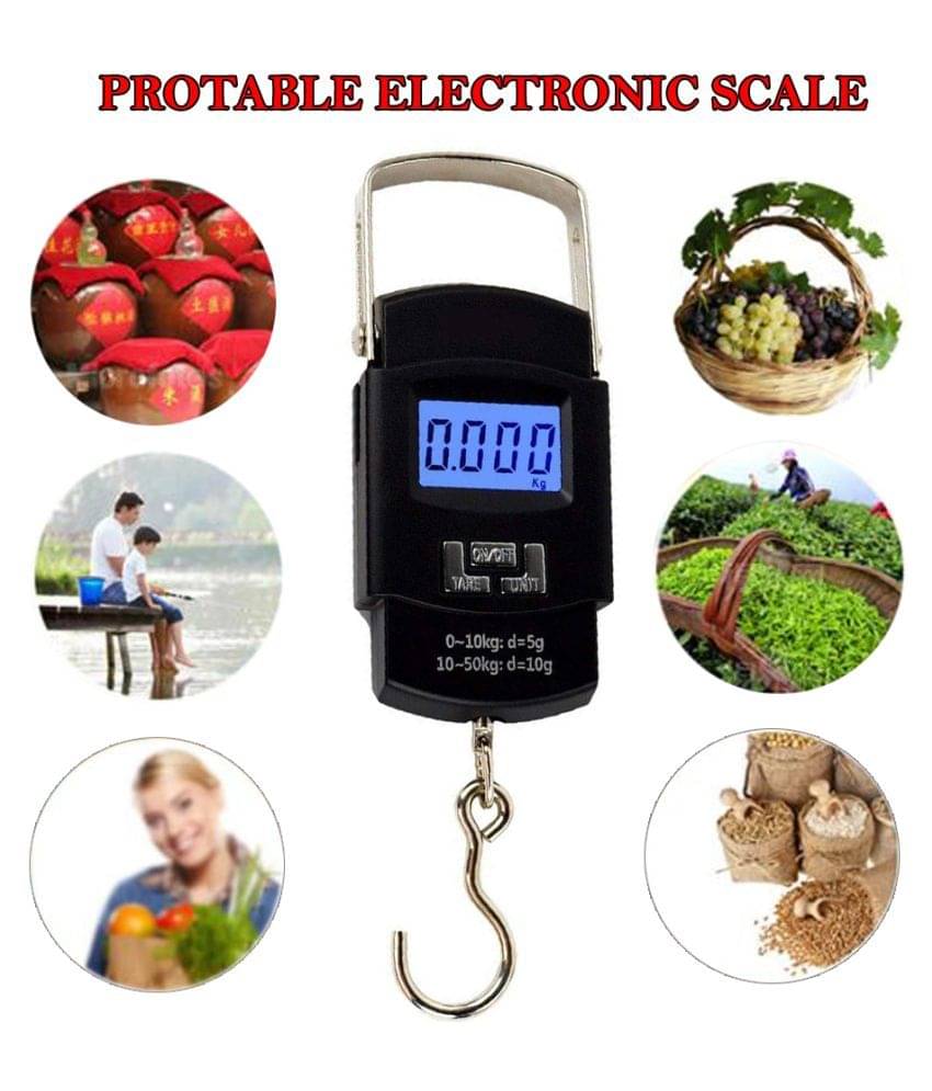 Electronic Digital Multi Purpose Hanging Weighing Scale up to 50Kg A08 Digital Luggage Weighing Scales Weighing Capacity - 1 Kg Electronic Digital Multi Purpose Hanging Weighing Scale up to 50Kg A08 Digital Luggage Weighing Scales Weighing Capacity - 1 Kg
