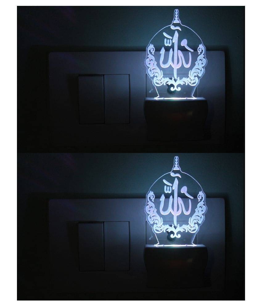     			Somil 3D Illusion LED Symbol Of Holy OM Night Lamp Multi - Pack of 2