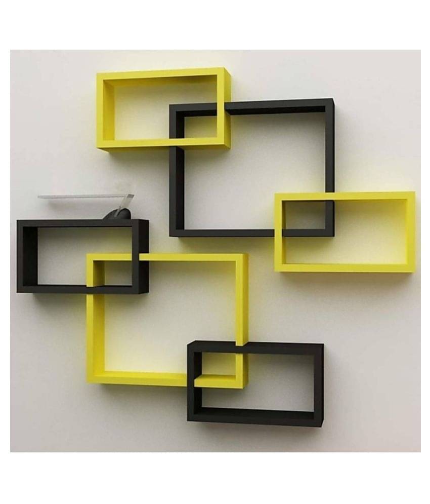     			TFS Floating Shelves Yellow MDF - Pack of 6