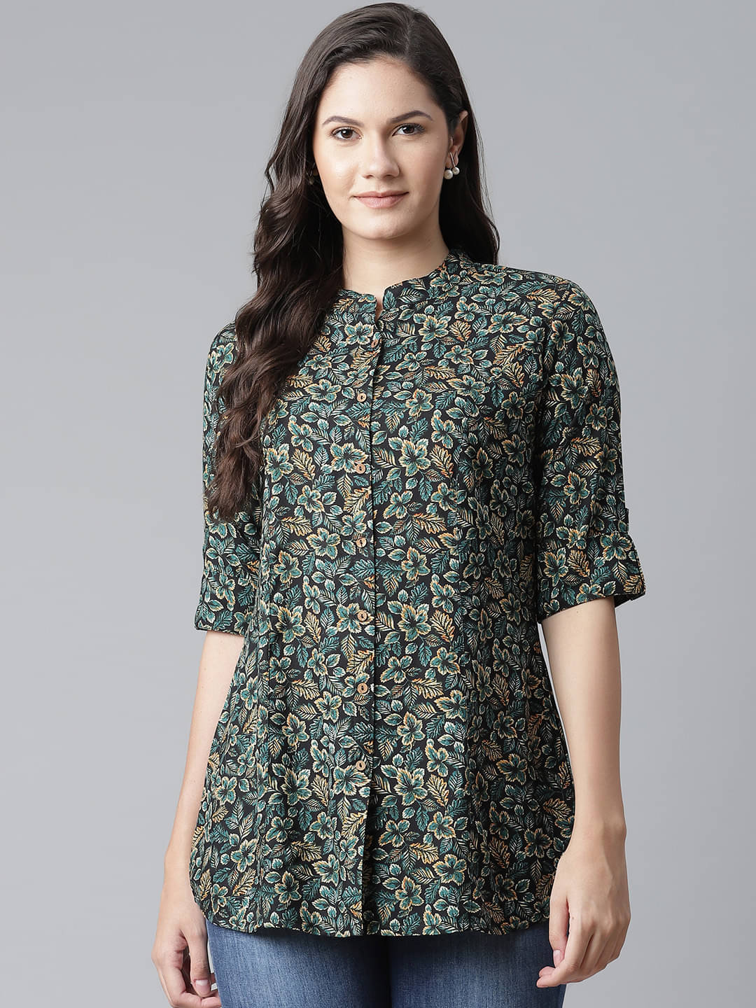     			Divena Women's Rayon Tunic ( Navy )