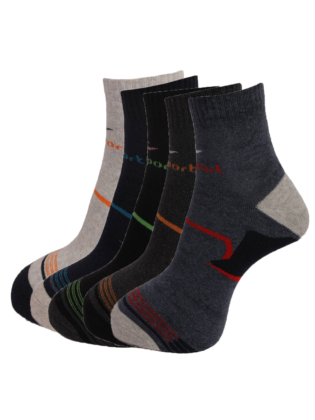 Dollar Socks Multi Casual Ankle Length Socks Pack of 5 Dollar Socks Multi Casual Ankle Length Socks Pack of 5