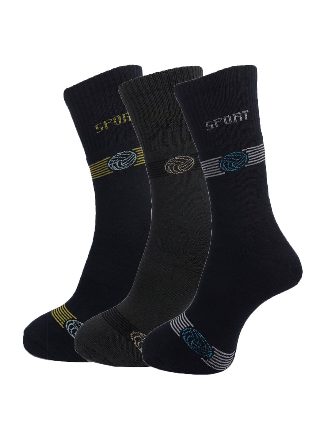     			Dollar Socks Multi Casual Full Length Socks Pack of 3