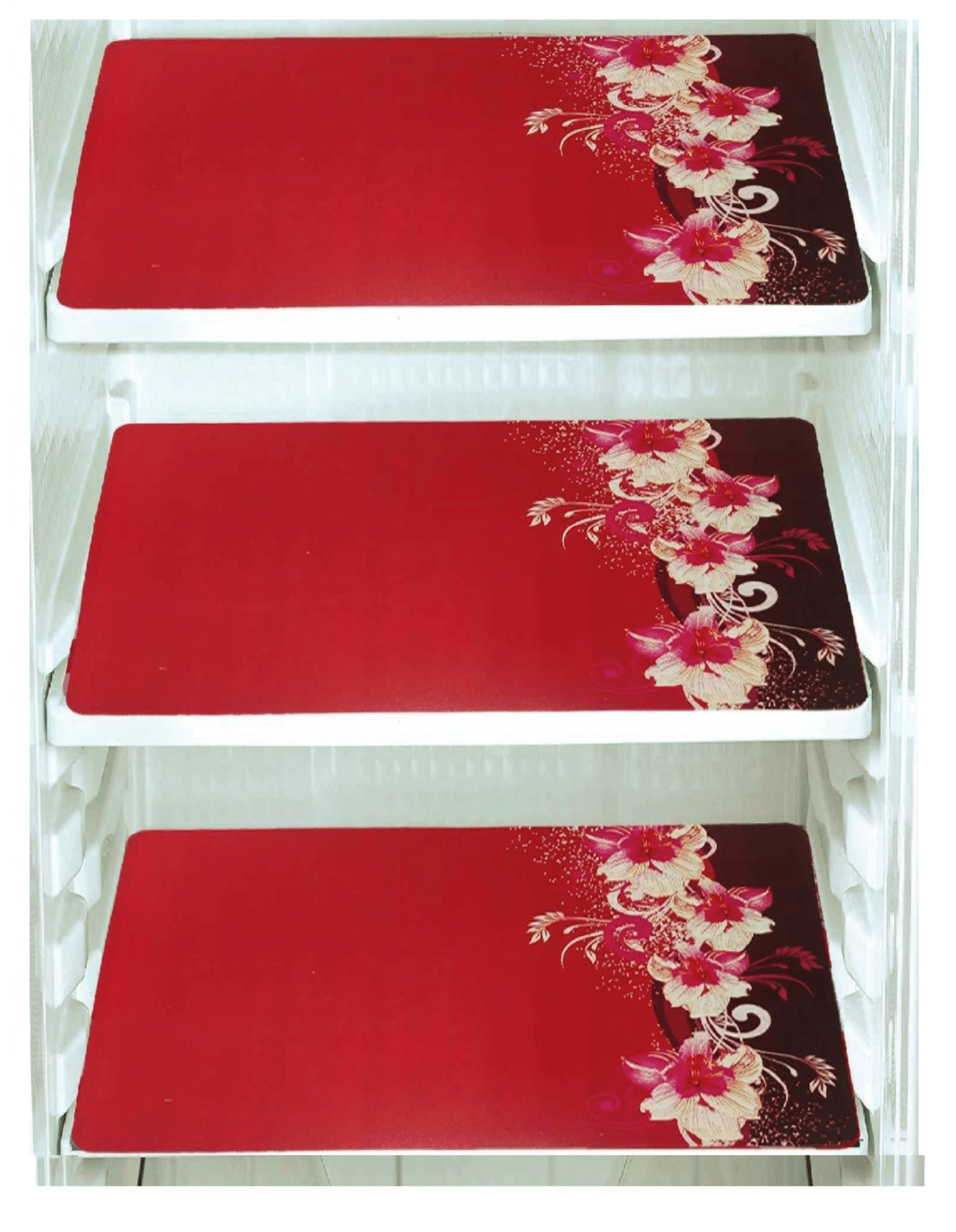     			Exopick - Red PVC Fridge  Mats (Pack of 3)