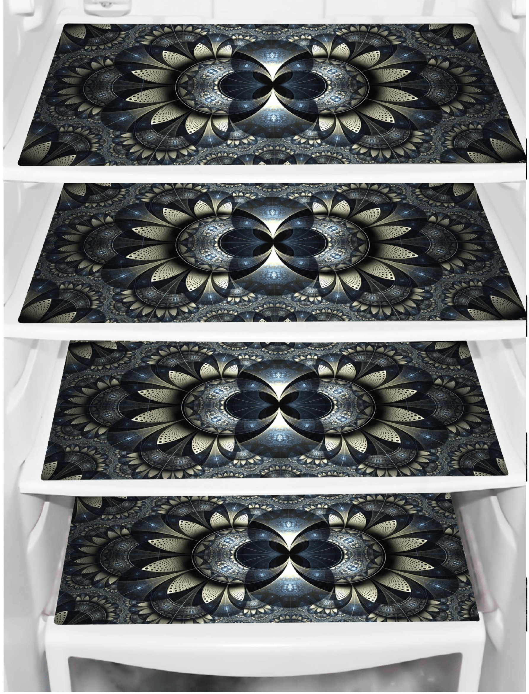 Exopick Set of 4 PVC Black Fridge Mats Exopick Set of 4 PVC Black Fridge Mats