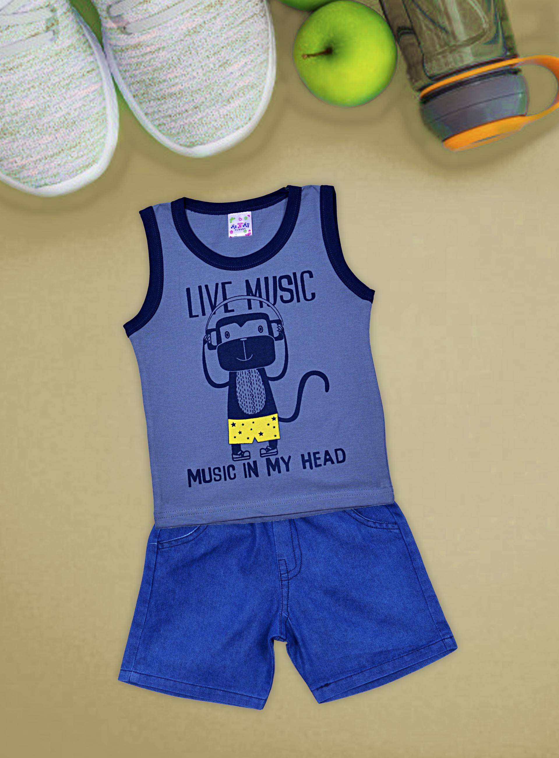     			Me N My CLOSET Unisex for Baby 100% Cotton Tops & Bottoms Sets ( Blue )