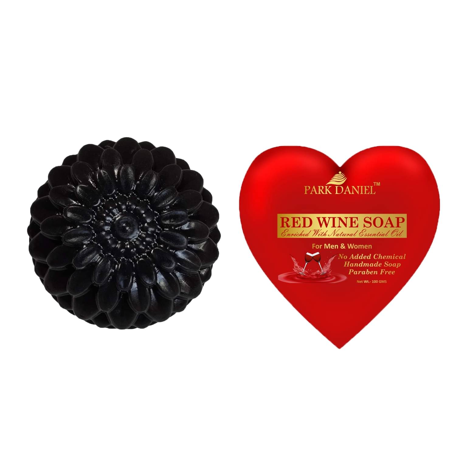     			Park Daniel  Activated Charcoal   & Red Wine  Soap 200 g Pack of 2