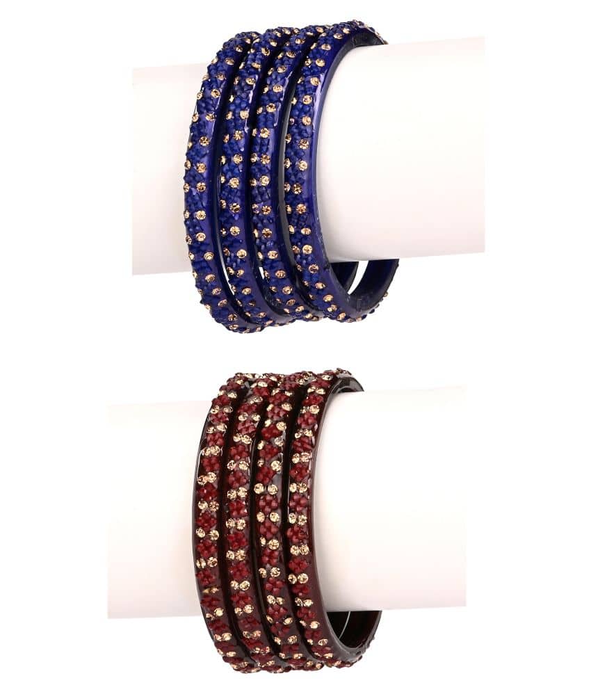 Somil Designer And Attractive Wedding Fancy Glass Bangle Set For Party, Marriage, Function And Daily Use - Bangles & Bracelets | Buy online on ZillyBuy