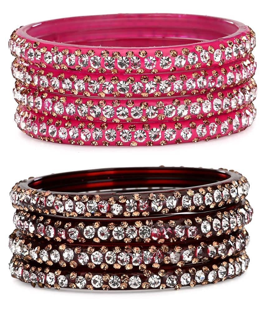 Somil Designer And Attractive Wedding Fancy Glass Bangle Set For Party, Marriage, Function And Daily Use - Bangles & Bracelets | Buy online on ZillyBuy