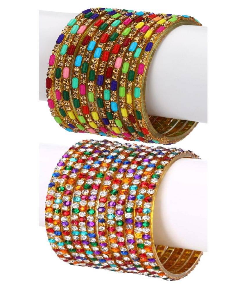 Somil - Gold Bangle Set (Pack of 2) Somil - Gold Bangle Set (Pack of 2)