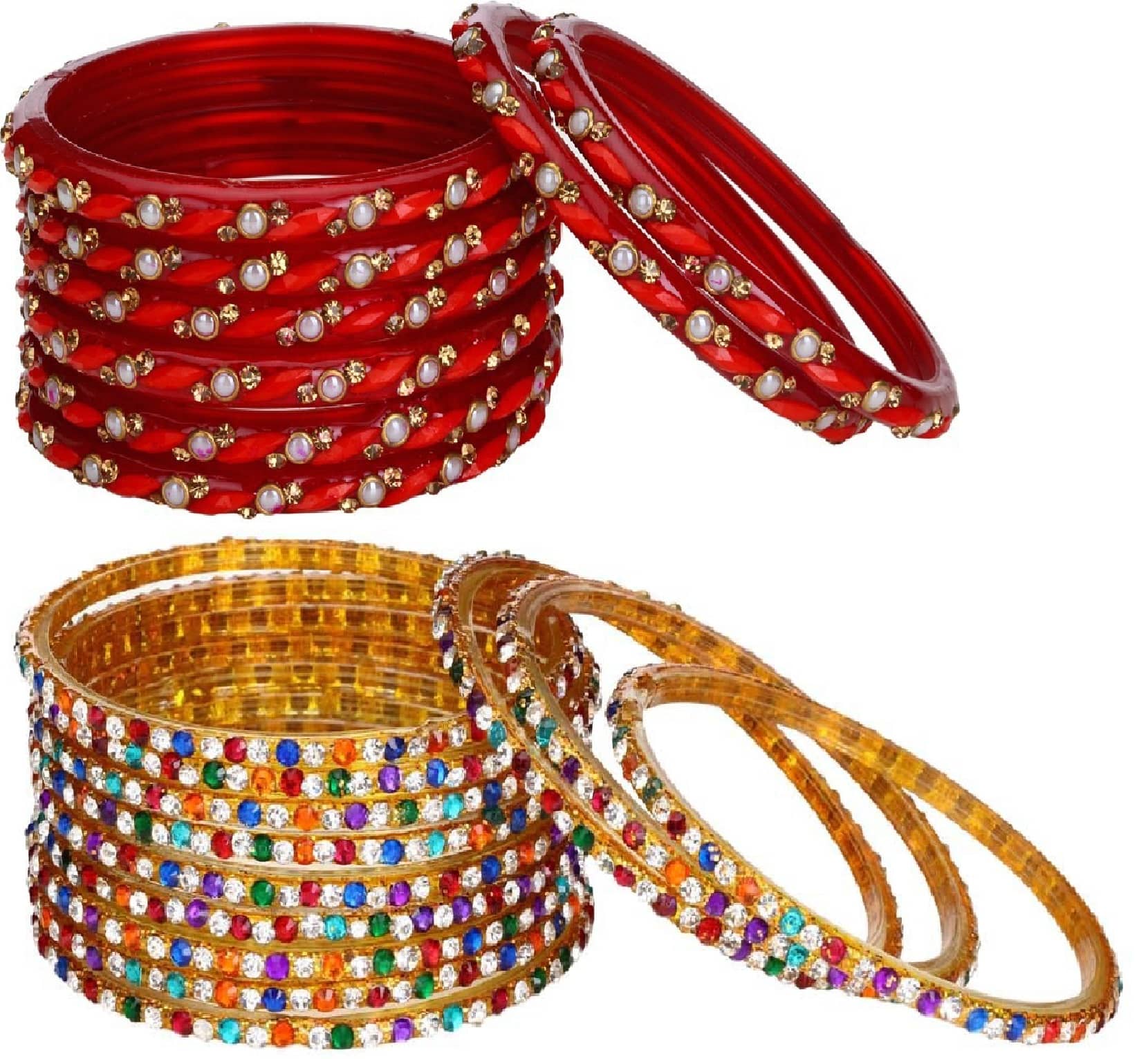 Somil Designer Wedding Fancy Glass Bangle Set For Party, Marriage, Function And Daily Use - Bangles & Bracelets | Buy online on ZillyBuy