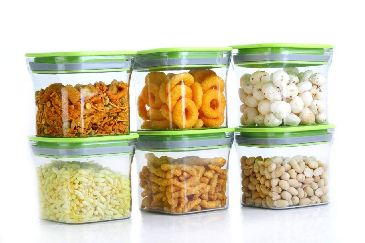     			analog kichenware Dal/Pasta/Grocery Plastic Green Food Container ( Set of 6 )