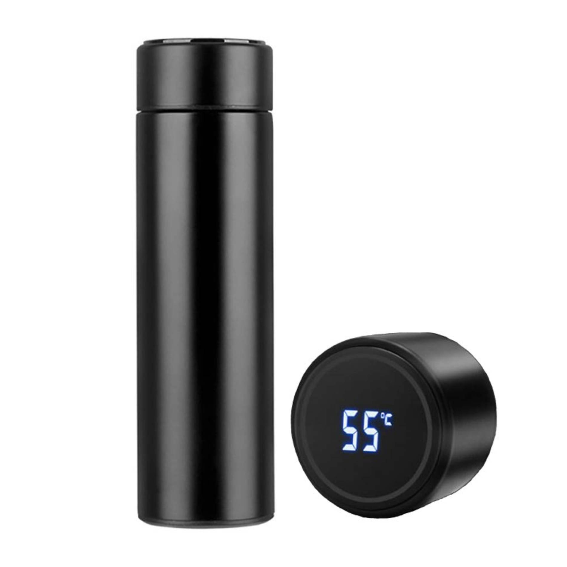     			globle ex Led Temperature Display Double Walled Vacuum Black 500 mL Stainless Steel Water Bottle set of 1