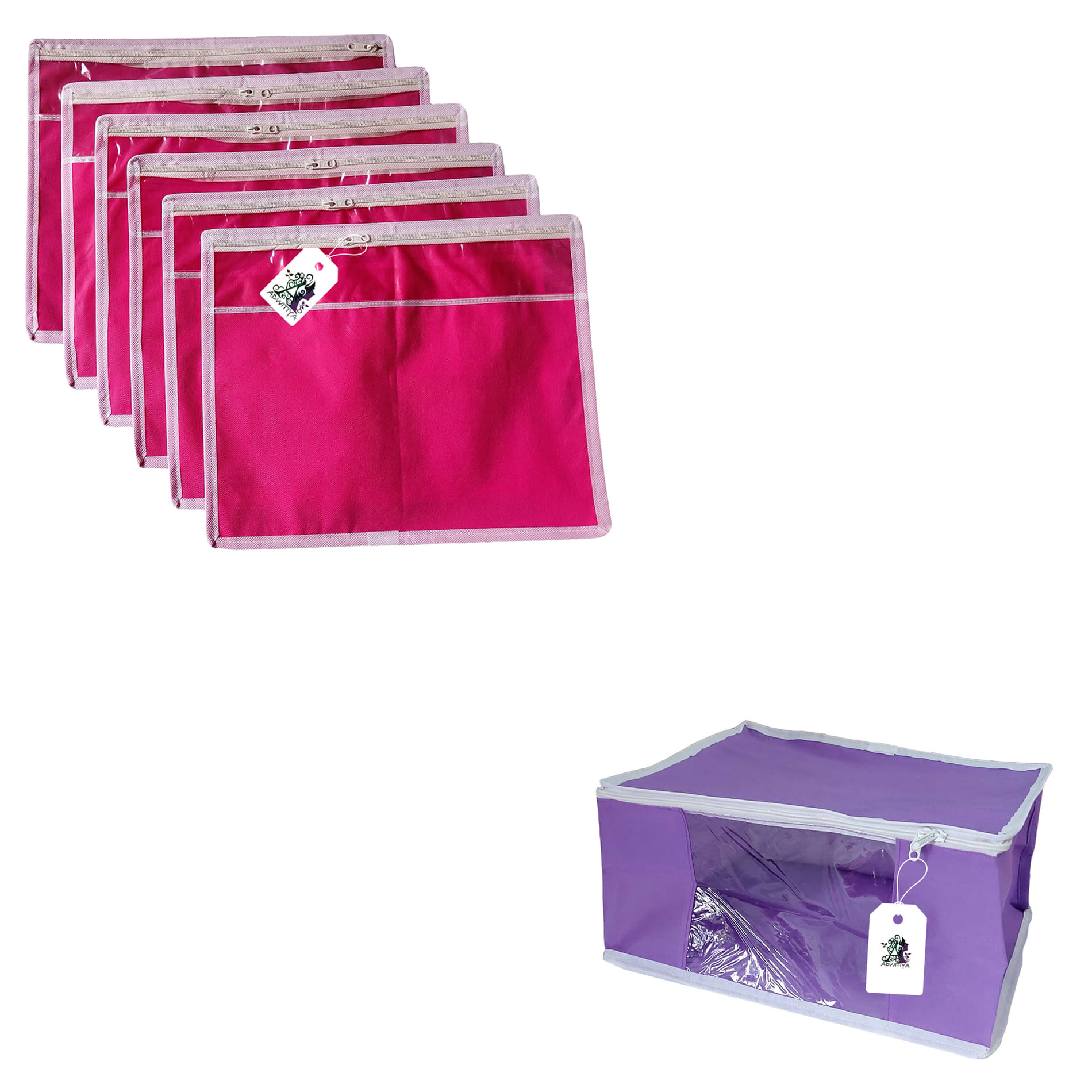     			ADWITIYA Multi Saree Covers - 7 Pcs