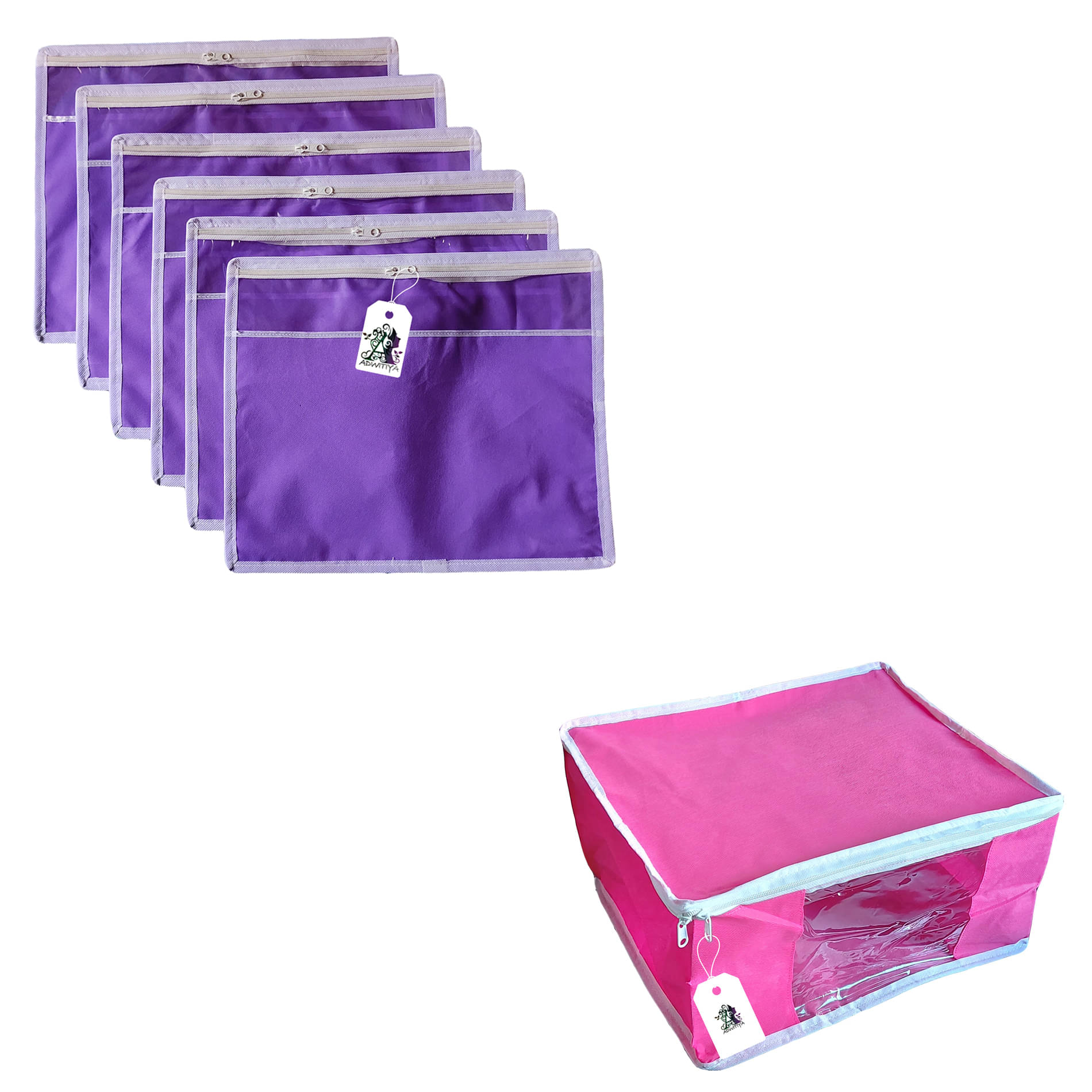 ADWITIYA Multi Saree Covers - 7 Pcs ADWITIYA Multi Saree Covers - 7 Pcs