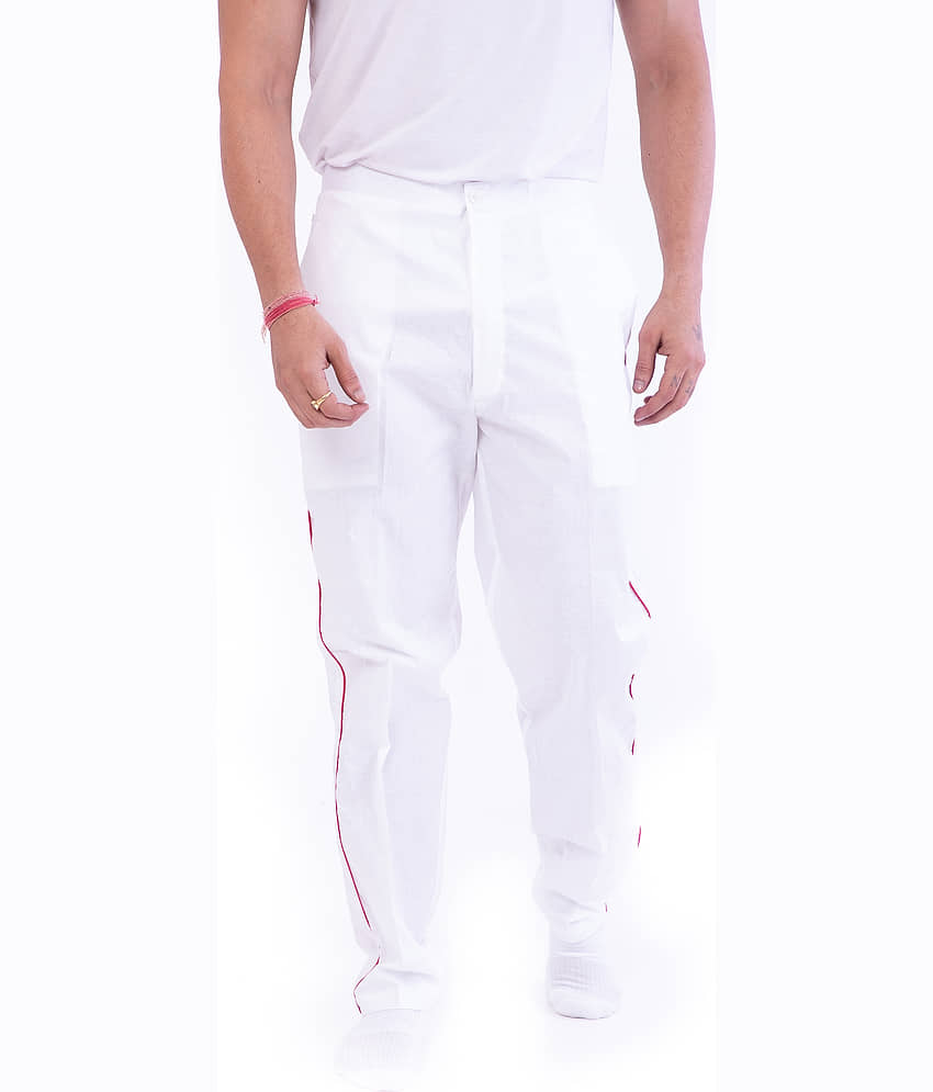 DESHBANDHU DBK White Cotton Joggers Single - Track Pants | Buy online on ZillyBuy