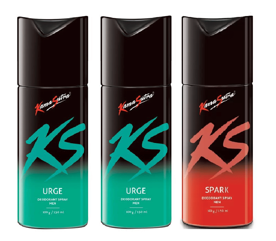     			KS 2 URGE DEODORANTS AND 1 SPARK DEODORANT (150ML EACH, PACK OF 3)
