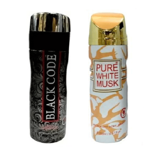 ST LOUIS BLACKCODE , PURE WHITE MUSK DEODORANT , 200 ML EACH , PACK OF 2 ST LOUIS BLACKCODE , PURE WHITE MUSK DEODORANT , 200 ML EACH , PACK OF 2