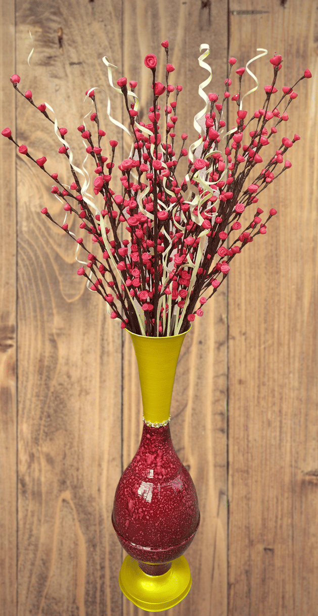 Fab n Style Rose Red Artificial Flowers Bunch - Pack of 1