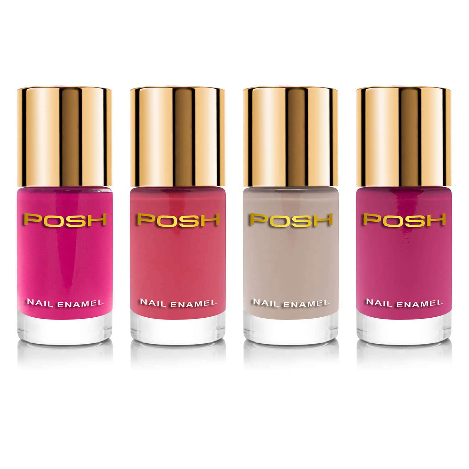 Posh - Multi Glossy Nail Polish ( Pack of 4 )