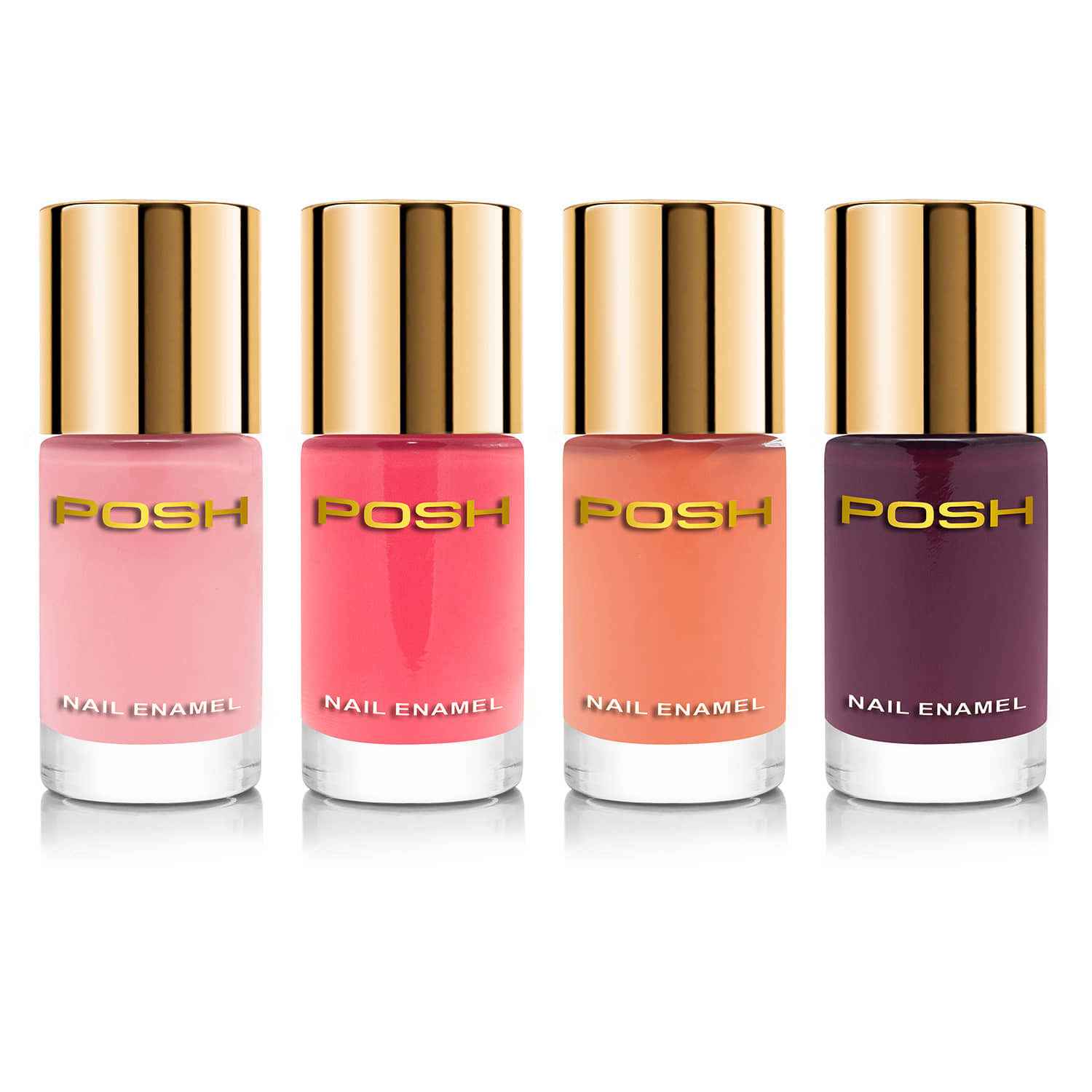 Posh Nail Polish multicolor Multi Glossy Pack of 4 9 mL