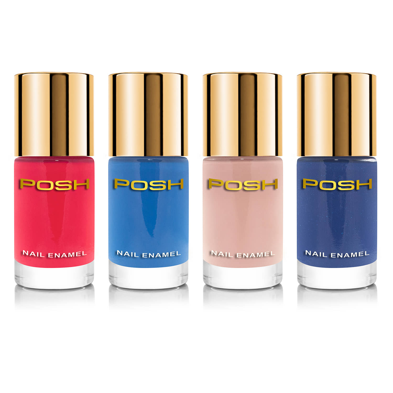 Posh Nail Polish multicolor Multi Glossy Pack of 4 9 mL
