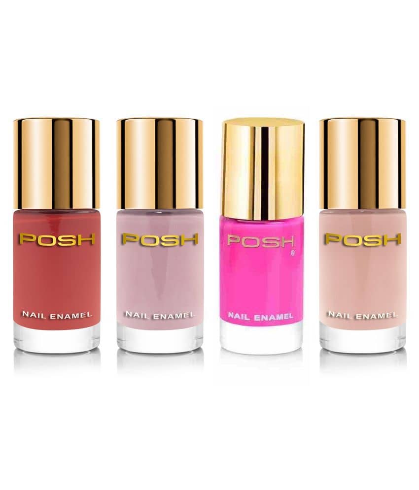 Posh Nail Polish multicolor Multi Glossy Pack of 4 9 mL