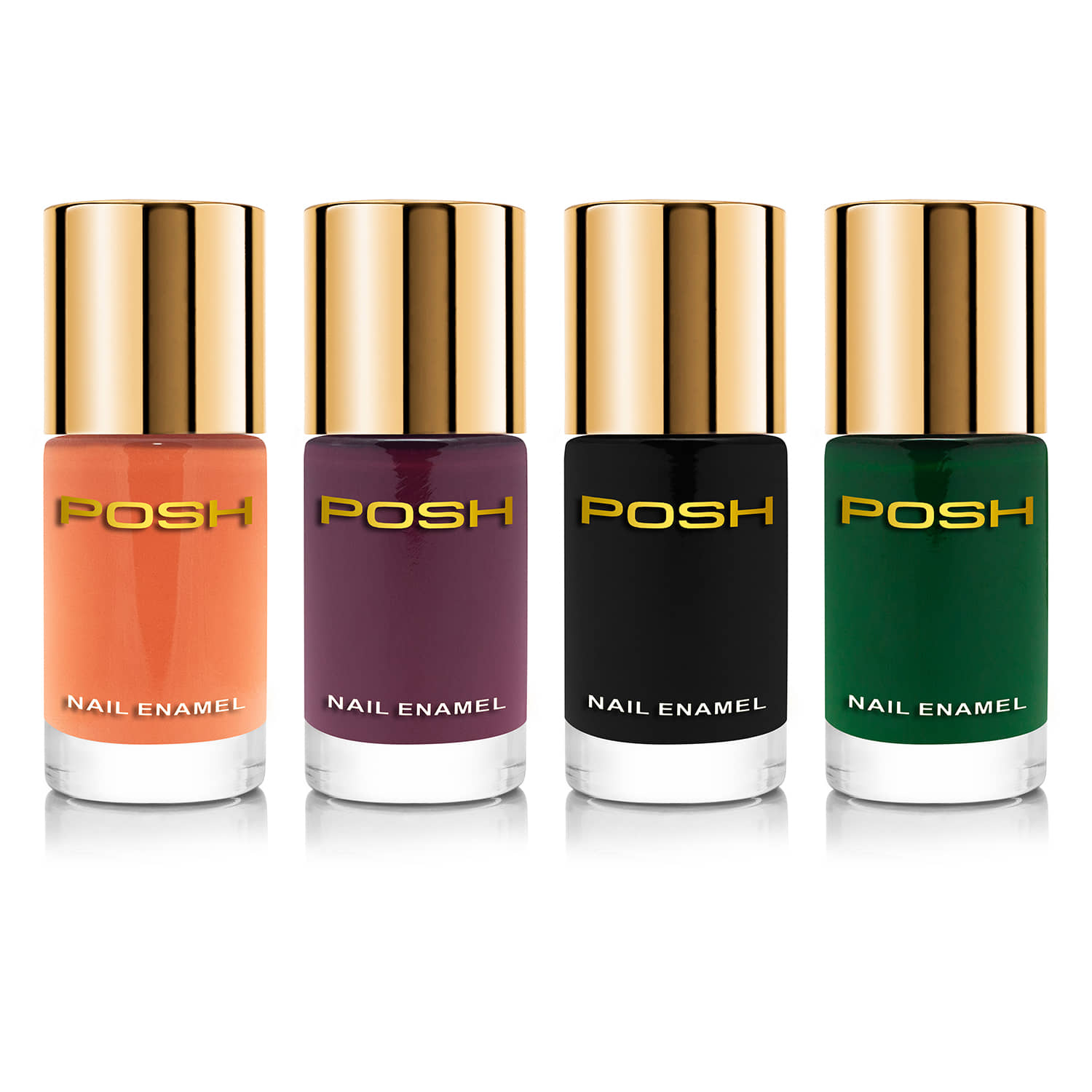 Posh - Multi Glossy Nail Polish ( Pack of 4 )
