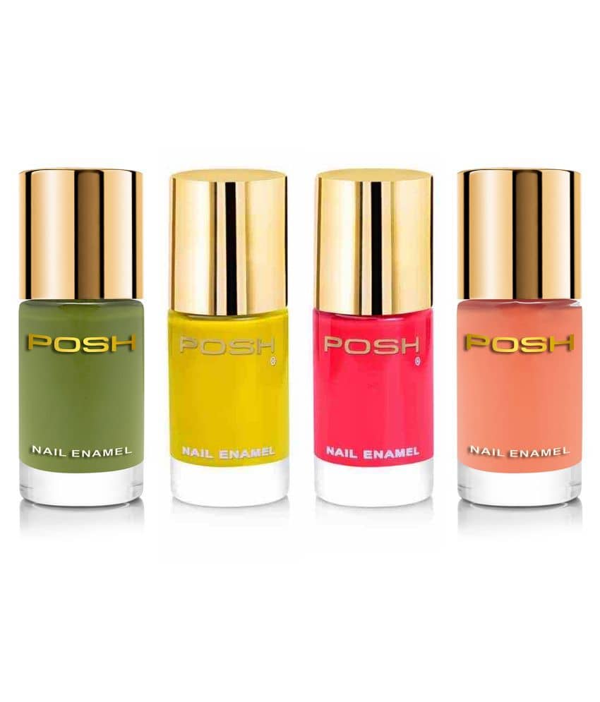 Posh - Multi Glossy Nail Polish ( Pack of 4 )